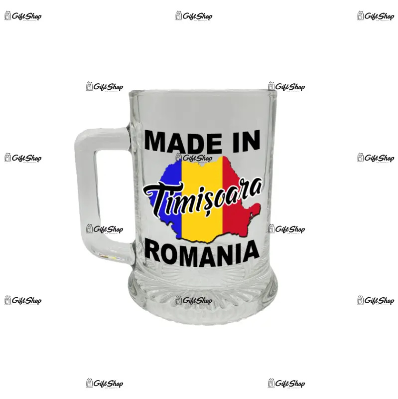 Made in timisoara romania, halba cu mesaj